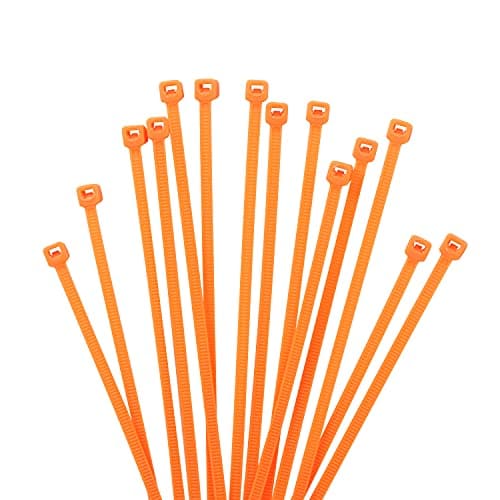 Image of XINGO 1000 PCS Orange Cable Ties, 100mm x 2.5mm, 18lb Strength, Small Tie Wraps Self-Locking Nylon Zip Ties for Indoor and Outdoor Use