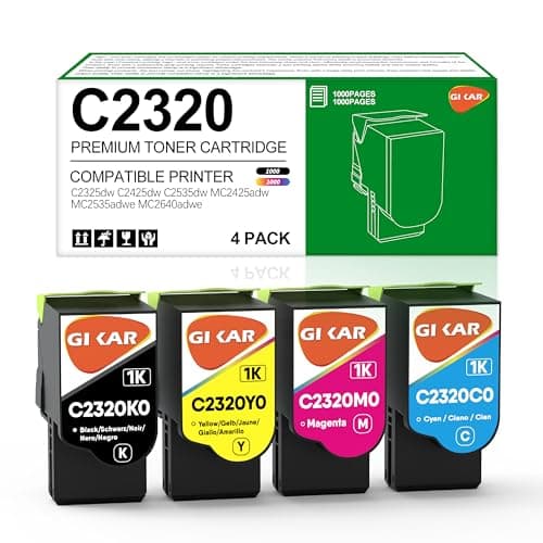 Image of C2325 Toner Cartridge Replacement for Lexmark C2325dw Toner Cartridge for Lexmark C2425dw C2325dw C2535dw MC2425 MC2535 MC2640 C2320K0 C2320C0 C2320M0 C2320Y0 ,Black Cyan Magenta Yellow, 4 Pack
