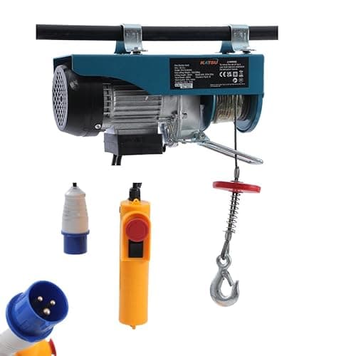 Image of KATSU Electric Hoist Lift Upto 300KG Overhead Electric Hoist 220V 18M Electric Wire Hoist Remote Control Garage Auto Shop Overhead Lift