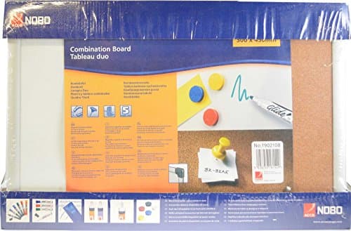 Image of Nobo Combination Split Cork & Whiteboard 300mm x 450mm