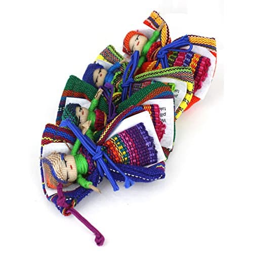 Image of Urban Guatemalan Worry Dolls Genuine Handmade Mayan Fair Trade One Large Doll with Bag