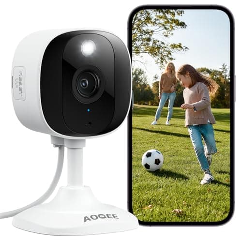 Image of AOQEE Outdoor Security Camera - 2K CCTV Camera Systems IP65 Waterproof, Home/House WiFi Indoor for Pet Dog Baby, Human Detection, 24/7 Storage Colour Night Vision Smart Siren Work with Alexa C1