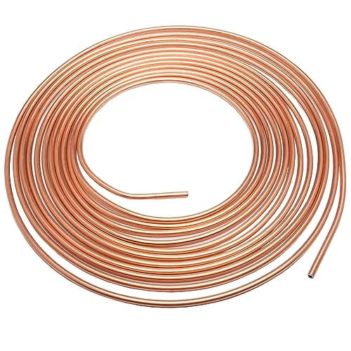 Image of MOCNT Car Copper Brake Pipe 1/4" Brake Pipe Copper Coated Steel Tubing Car Brake Pipe Line Fuel Hose Tubing Auto Replacement Brake Line Kit Fuel Line Oil Line Length 25 Foot
