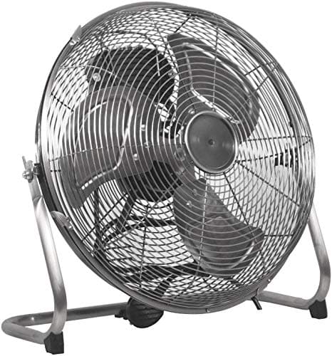 Image of Prem-i-air Chrome 14" Inch (35 cm) Powerful Cooling Cold Air High Velocity Floor Air Circulator Fan with 3 Airflow Speed Settings, Quiet Operation For Use in Homes, Offices and Bedrooms