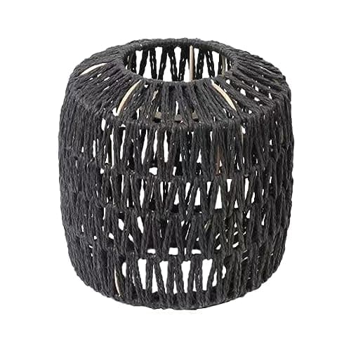 Image of cypreason Decorative Lamp Shade Rattan Lamp Shade Pendant Light Rattan Woven Decorative Lampshade Lamp Dust Proof Covers Bohemian Style Light Paper Rope Woven Pendant Lamp Shade for Table Lamp
