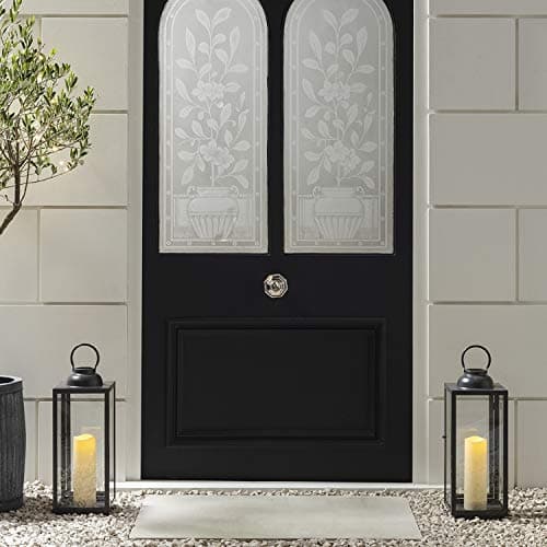 Image of Lights4fun Set of 2 Large Dark Grey Metal Battery Operated Fully Waterproof Outdoor Garden LED Candle Lanterns for Indoor Outdoor Use 46cm