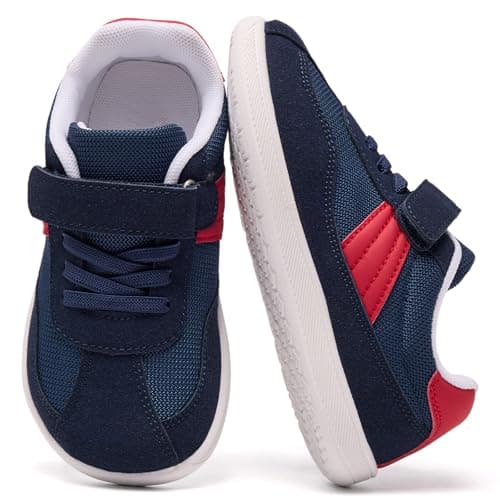 Image of Mioceko Boys Trainers Kids Wide Toe Barefoot Shoes Comfotable Walking Shoes Zero Drop Girls Tennis Shoes Navy Blue 10 UK Child
