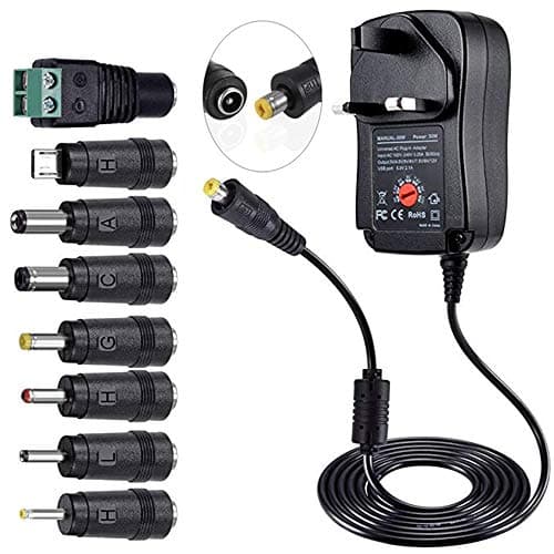 Image of 30W Universal AC to DC Power Adapter - Multi Output Voltages 3V 4.5V 5V 6V 7.5V 9V 12V Switching Power Supply with 8 Selectable Adapter Plugs for Routers Speakers Household Electronic (MAX 2A/2000mA)