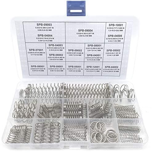 Image of Compression Springs NEWST Spring Assortment Kit | Stainless Steel Springs | 17 Different Sizes 148 Piece Spring Assortment With Case