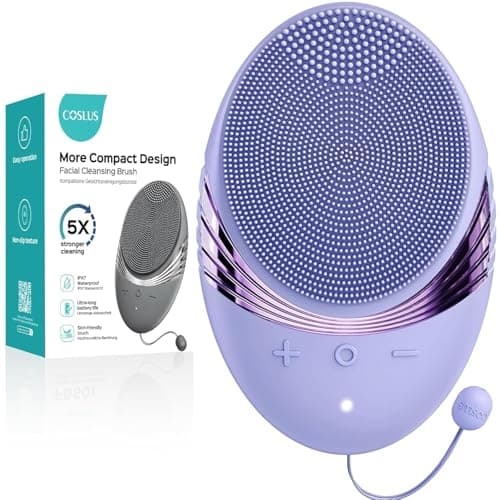 Image of COSLUS FBS01 Face Scrubber Facial Cleansing Brush: 5 Modes Rechargeable & IPX7 Waterproof​ for Sensitive Skin, Deep Cleaning Removing Blackhead Exfoliating Massaging & Business Travel​ (Purple)