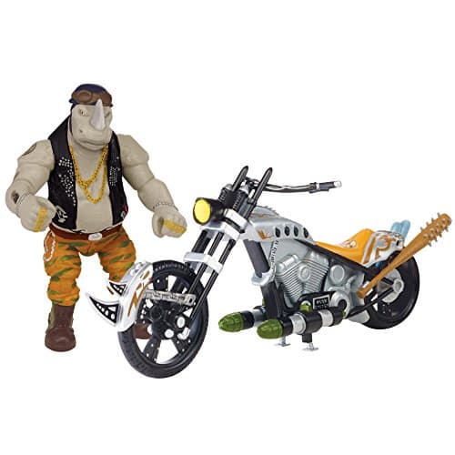 Image of Teenage Mutant Ninja Turtles Movie 2 Out Of The Shadows Rocksteady With Chopper Motorcycle Vehicle With Figure