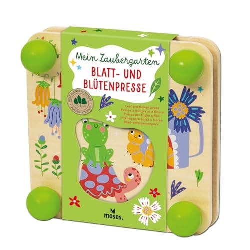 Image of Moses. Mein Zaubergarten Leaf & Flower Press Made of Wood, Craft Set for Pressing Flowers & Leaves, Creative Toy for DIY Fans & Children from 4 Years