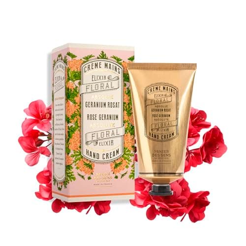 Image of Panier des Sens - Geranium Hand Cream - Hand Cream for very Dry Hands and Skin - For Women and Men - With Almond & Olive Oil - Made in France 96% Natural Ingredients - 75ml