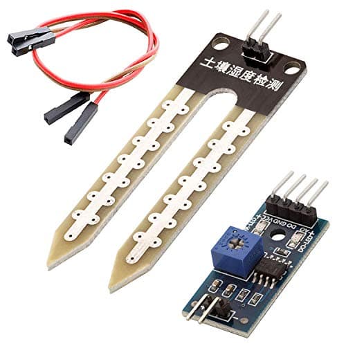 Image of AZDelivery Soil Moisture Sensor Hygrometer Humidity Detection Module Kit, Comparator Board F2F Jumper Cable 3.3V 5V Watering System compatible with Arduino Including E-Book!