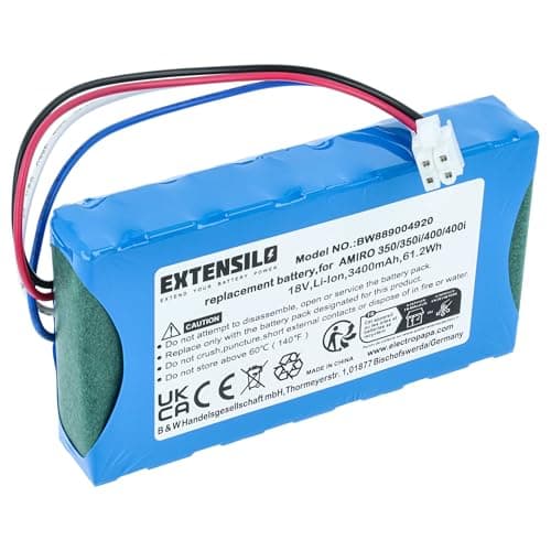 Image of EXTENSILO Battery compatible with Yard Force Compact 400Ri, 280R Robotic Lawnmower (3400mAh, 18 V, Li-Ion)