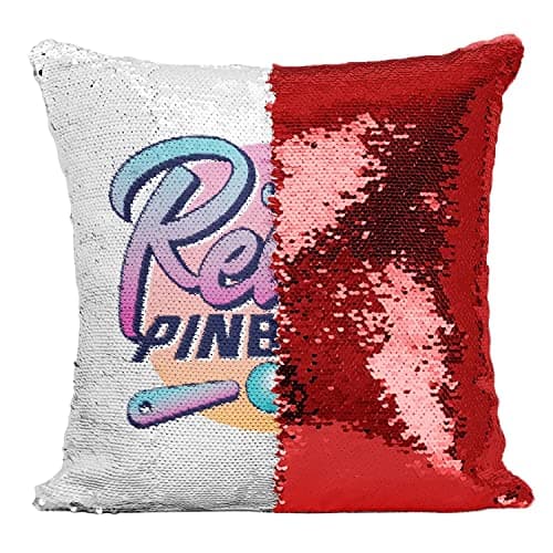 Image of Fabulous Cushion with Sequin Cover Red Retro Pinball Classic Arcade Game