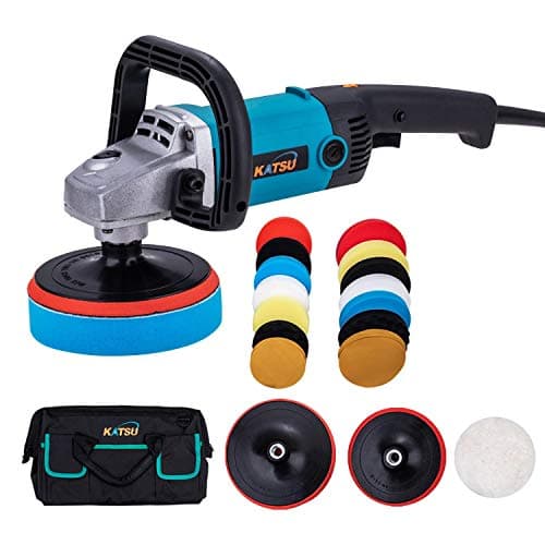 Image of KATSU Car Polisher 1200W 150mm 180mm with 20PCs Polishing Sponge Set and Tool Bag, 6 Variable Speeds Electric Car Buffer Polishing Waxing Machine, Car Detailing Kit 100317S