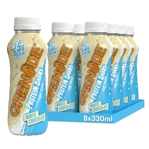 Image of Grenade White Chocolate High Protein Shake, 8 x 330 ml - Ready to Drink Milk Protein Shakes with over 24 g Protein per Bottle