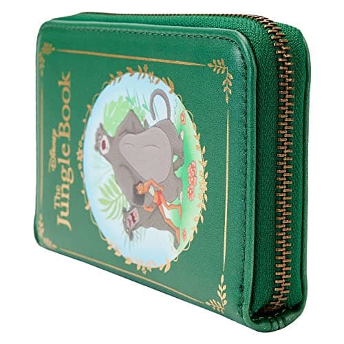 Image of Loungefly Zip Around Purse Jungle Book Official Disney Green One Size