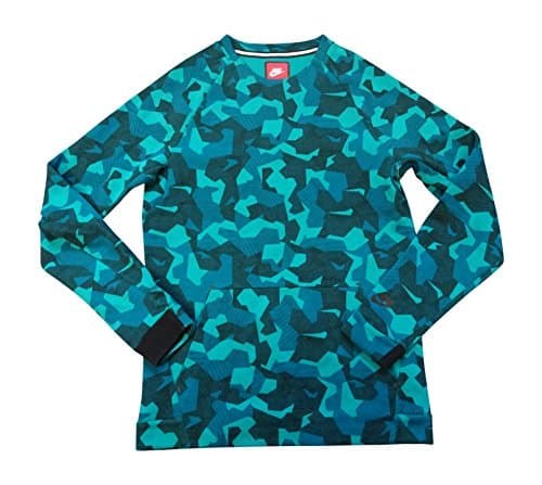 Image of Nike M NSW TCH FLC CRW AOP - Long-sleeved - T-shirt for Men, Size S, Colour Blue