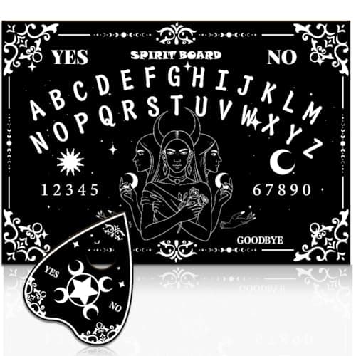 Image of WEBEEDY Sun and Moon Wood Spirit Board with Planchette, Goddess Talking Boards Game Divination Board Yes or No Pendulum Boards Decision Maker Pendulum for Witchcraft Supplies Party Metaphysical Gift