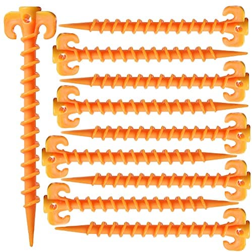 Image of 10Pcs Camping Tent WanFengXue Stakes Pegs Tent Heavy Duty Nail Plastic Screw Tent Pegs for Fixing Camping Tent Rain Tarps Outdoors Tent Nails 20 * 4.5cm
