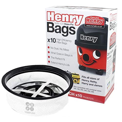 Image of Genuine Numatic Hepa-Flo Cloth Dust Bags + 12" Compatible Main Filter for Henry Hetty James Vacuum Cleaner (Pack of 10 Bags)
