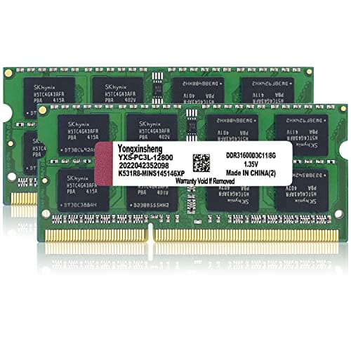 Image of DDR3 / DDR3L 16GB Kit (8GBx2) Laptop RAM 1600MHz PC3L/PC3-12800 SODIMM Non-ECC Unbuffered 1.35V/1.5V 2Rx8 Dual Rank 204 Pin CL11 Notebook Computer Memory Upgrade Module(Green)
