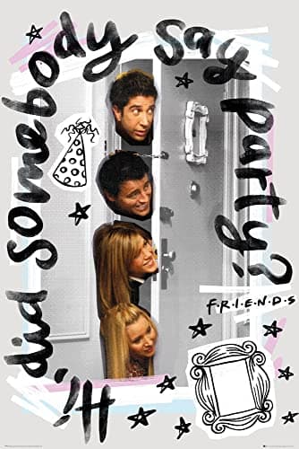 Image of Friends Party Film Poster Cinema Movie Friends Size 61 x 91.5 cm + Removable Frame Shinsuke® Maxi Plastic Black Acrylic Panel