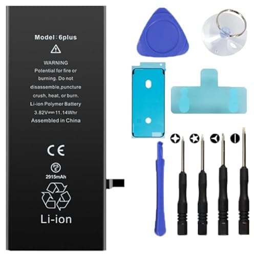 Image of Batt-IPhone 6 Plus Battery Replacement Kit Including Water Proof Sticker, Screwdriver, Suction Cup, Pry Tool - DIY Smartphone Repair, Professional Battery Replacement Accessories (2915).