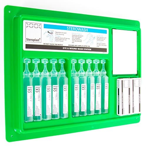 Image of White Hinge Sterile Eye Wash Pod Station - Wall Mountable Work First Aid Kit