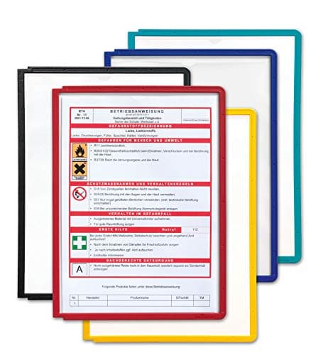 Image of Durable Sherpa Display Panel - Replacement A4 Document Holder - Made from Strong PP - Pack of 5 Assorted Files - To be Used with Durable Sherpa Panel Systems