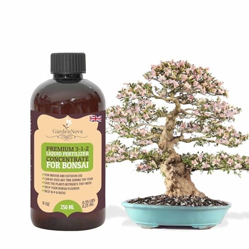 Image of Premium Liquid Bonsai Plant Fertilizer - 3-1-2 Concentrate for Indoor Plants and Flowers by GardenNova | Organic Plant Food for Bonsai - 8oz