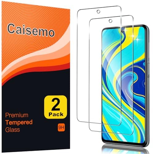Image of Caisemo 2 Pack For Xiaomi Redmi Note 9S, Redmi Note 9 Pro, Tempered Glass Screen Protector,9H Hardness, Anti Scartch,Soft Touch