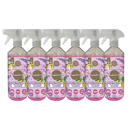 Image of Fabulosa Antibacterial Disinfectant Spray, All Purpose Multi Surface Cleaner, 500ml, 6 pack, Lemon Lavender