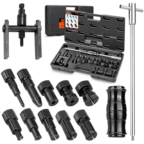 Image of MateAuto 12pcs Motorcycle Blind Hole Collet Bearing Puller Set, Internal Bearing Extractor Puller Kit Slide Hammer Bearing Puller with Expandable Collets 8-32mm Inner Bearing Remover Tool (12-Piece)