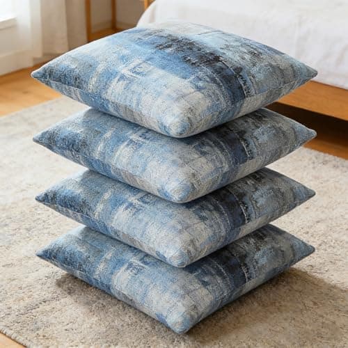 Image of Traziewell Cushion Covers 45cm x 45cm All Seasons Sofa Bed Colorful Cushions Soft Pillow Case Home Decorative Cushions Pillow Cover for Living Room Bedroom Invisible Zipper Set of 4, 2114