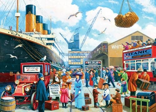 Image of Jigsaw Puzzles for Adults 1000 Piece Titanic Now Boarding 27.56 x 19.69 Inch Puzzles for Adults Educational Challenge 1000 Pieces Titanic Puzzles