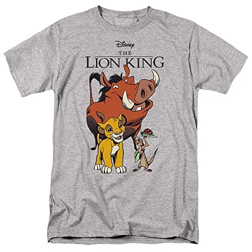 Image of Cotton Soul Disney Lion King Simba Pumbaa Unisex T Shirt, Grey Heather, XX-Large