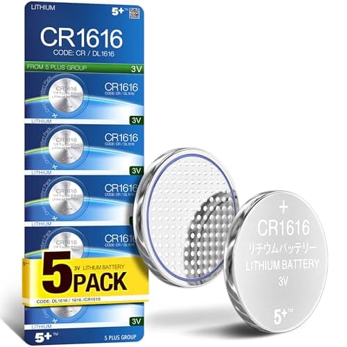 Image of CR1616 DL1616 ECR1616 BR1616 KCR1616 3V Lithium Coin Cell Batteries (5 Pack) – Long Lasting Button Battery for Car Key Fobs, Watches & Small Electronics