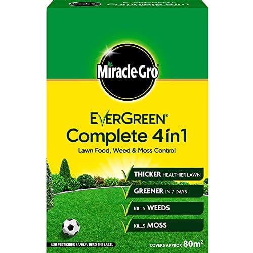 Image of Fertiliser Miracle-Gro Evergreen Complete 4 in 1 Lawn Food Weed Killer Moss Killer 80m² (1 Pack)