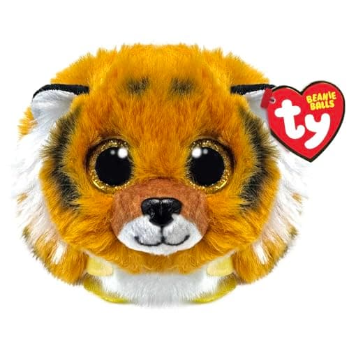 Image of TY Clawsby Tiger Beanie Ball 7cm - Squishy Beanie Baby Soft Plush Toys - Collectible Cuddly Stuffed Teddy