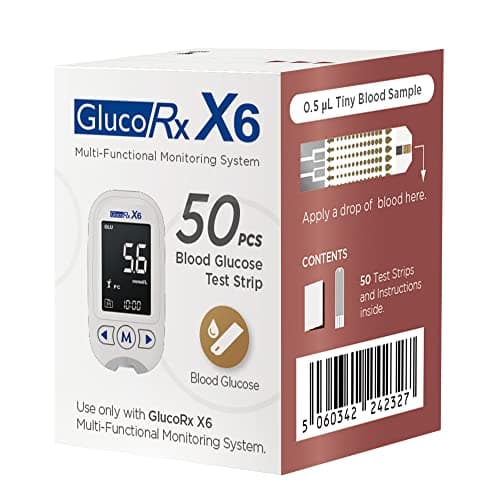 Image of GlucoRx X6 Test Strips 50 in a Pack.
