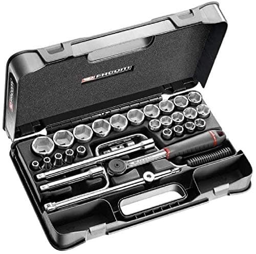 Image of FACOM S.161-5P6-1/2 Inch Metric 6-Point Socket Set - 30 Pieces