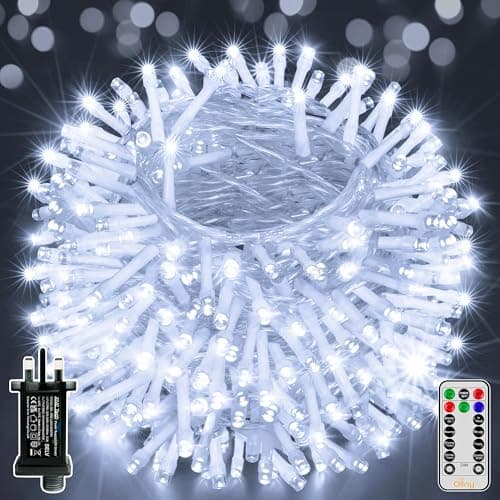 Image of Ollny Fairy Lights Mains Powered, 80m 800 LED Outdoor String Lights, Cool White Waterproof Garden Light with Plug/Timer/8 Modes/Dimmable for Outside/Indoor/Window/Wedding Decorations
