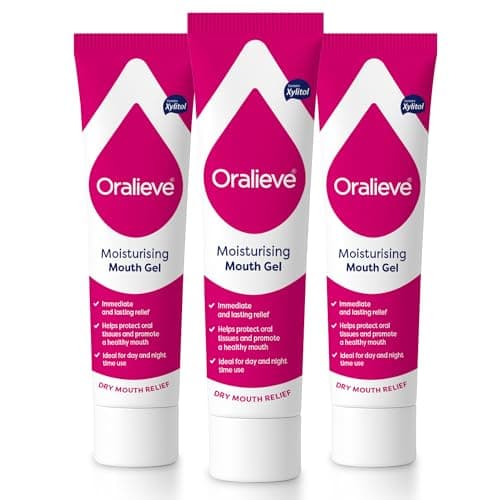 Image of Oralieve Moisturising Dry Mouth Relief Gel (3 x 50ml), Hydrating Gel for Sore, Dry, Sensitive Mouths with Xylitol to Protect Teeth – Genuine Oralieve Solution