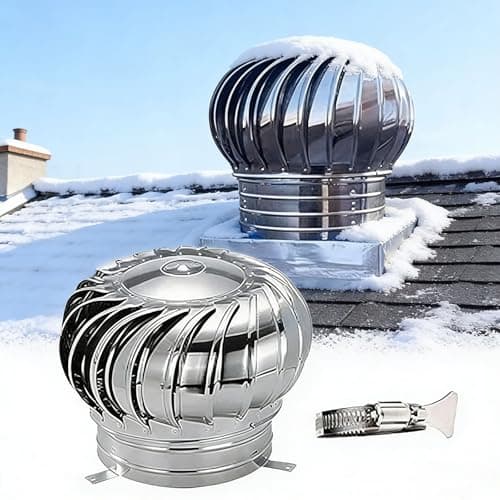 Image of 4.3in Stainless Steel Exhaust Roof Vent | Automatic Rotating Silent Ventilator | Easy Install Kitchen & Canteen Roof Fan | Efficient Air Circulation & Ventilation Solution