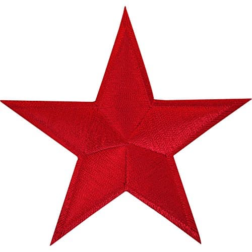 Image of Red Star Iron On Patch Sew On Badge Jeans T Shirt Crafts Embroidered Applique