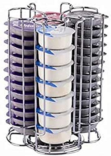 Image of EXZACT Coffee Capsule Holder, Compatible with Tassimo Capsules, Not Sold or Created by Tassimo, Rotating Coffee Capsule Stand Pod Rack (52pcs Max)