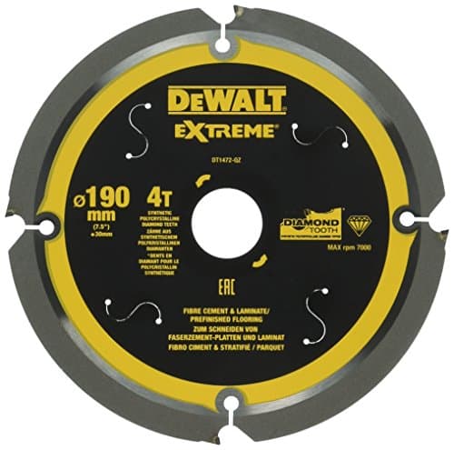 Image of DeWalt Extreme PCD Fibre Cement Saw Blade 190 x 30mm x 4T